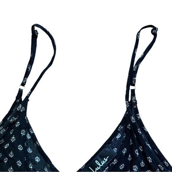 Lulus Black Floral Maxi Dress Spaghetti Straps V-neck Size S/M - Picture 5 of 11